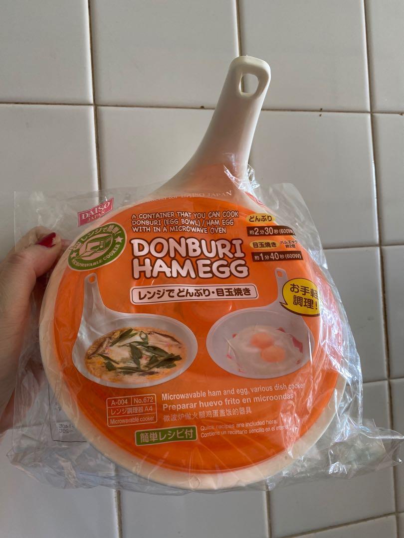 Daiso Donburi ham egg microwaveable container cooker, Furniture & Home