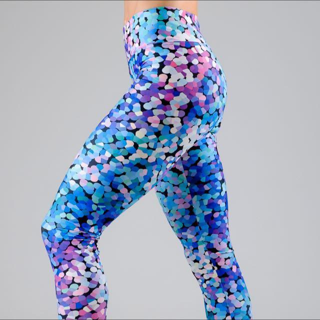 Dharma Bums High Waisted Leggings Disco Glitter Women s Fashion Activewear on Carousell