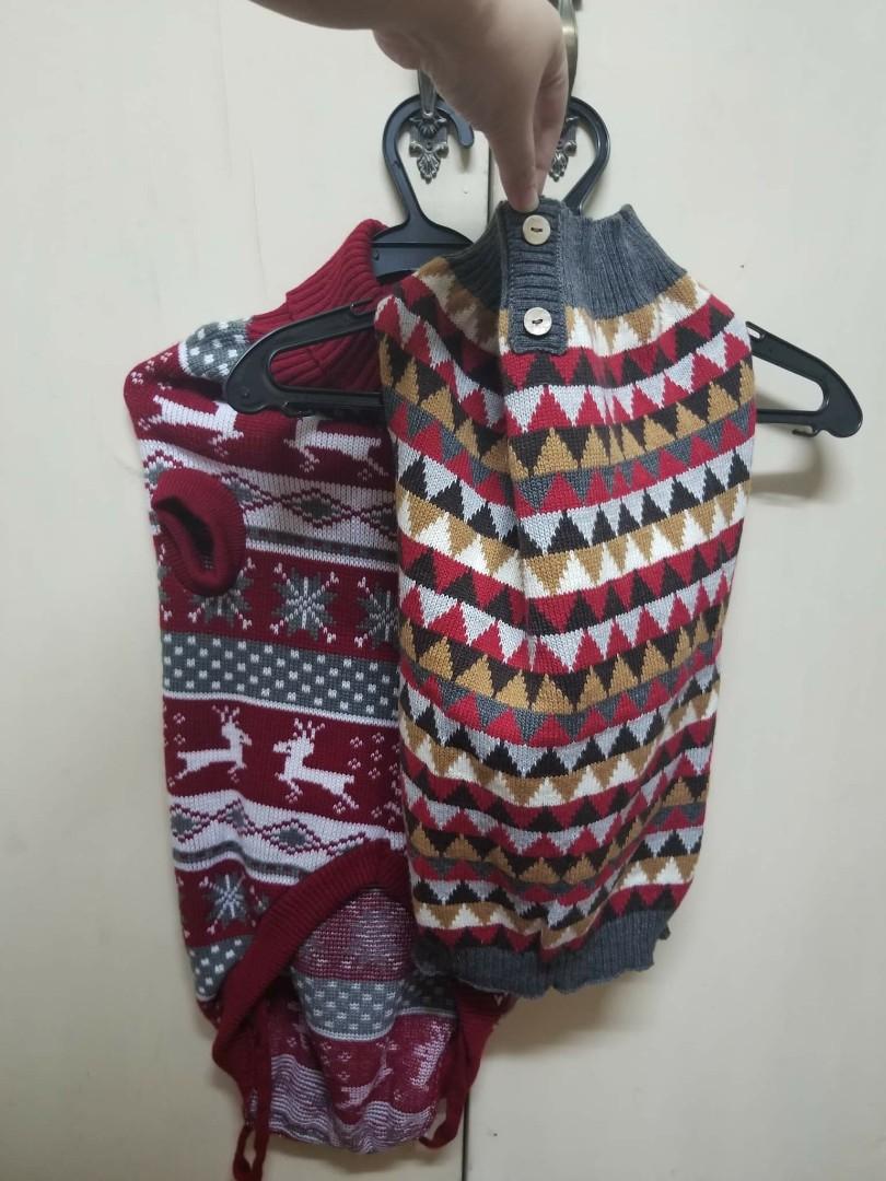 Dog sweater large brand new (Category: Homes & Other Pet Accessories) located in Quezon City. Submitted by redfullmoon (Listing ID 1131366828, Image 3). Description: I bought this sweater for my dog but it's too big. It's too long/big for most beagles, it might fit a pitbull or similar sized dog better. Please check photos for actual dimensions. It's very stretchy so it will still fit chonky doggos. Neck 34 cm chest 41 cm length 48 cm shipping fe