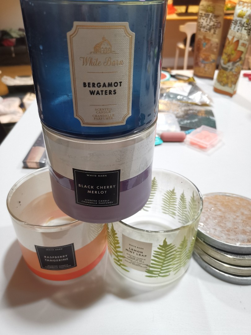 Empty bath body works candle glass jar, Furniture & Home Living, Home