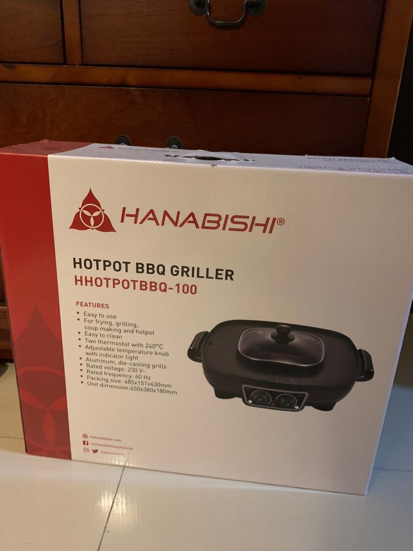 Hanabishi Hotpot BBQ Griller, TV & Home Appliances, Kitchen Appliances