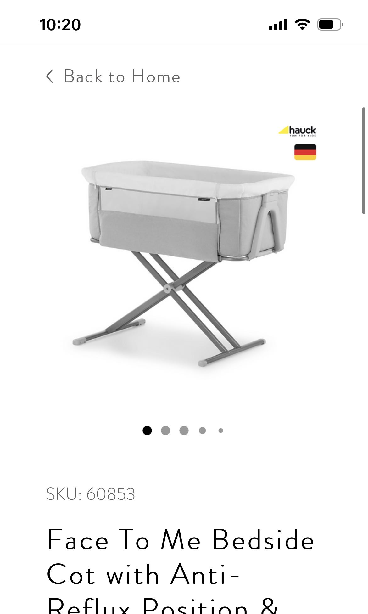 Hauck face to me bedside cot, Babies & Kids, Baby Nursery & Kids ...