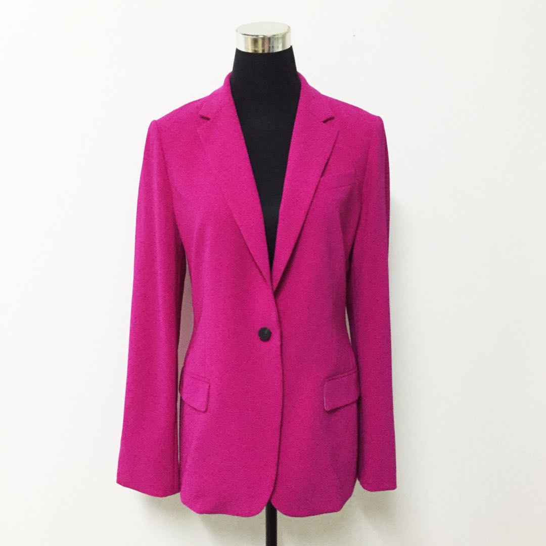 Hot Pink Long Blazer, Women's Fashion, Coats, Jackets and Outerwear on