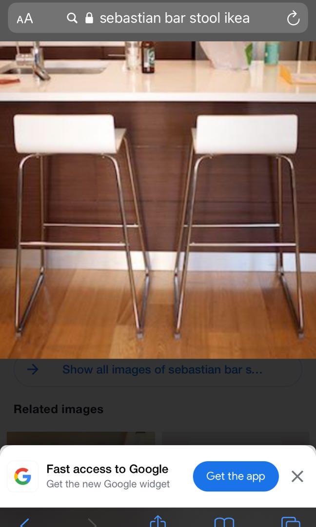 IKEA SEBASTIAN Bar Stool (RM 55 each, real wood and stainless steel