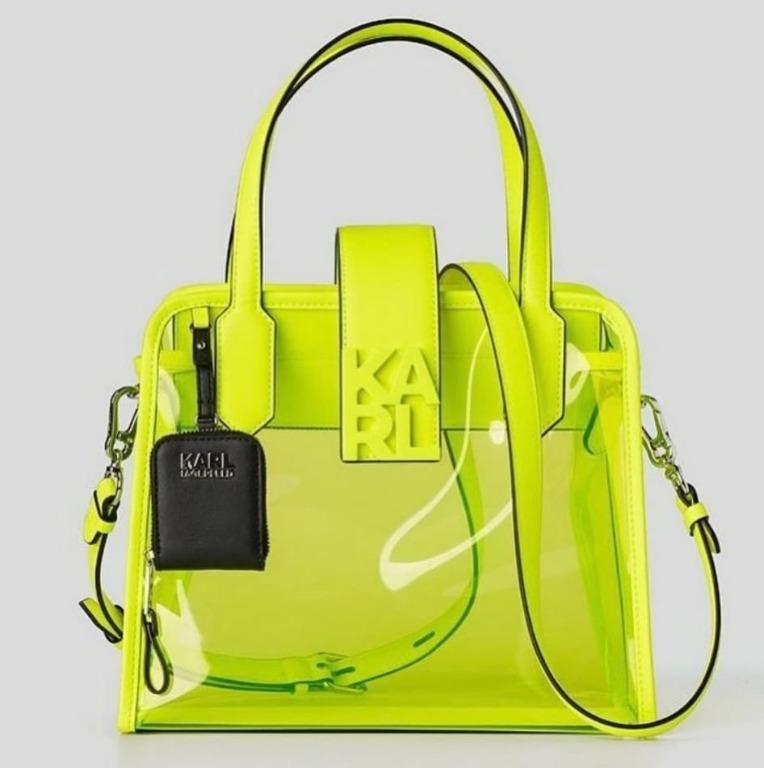 Instock Karl Lagerfeld Neon Yellow Transparent Bag Luxury Bags