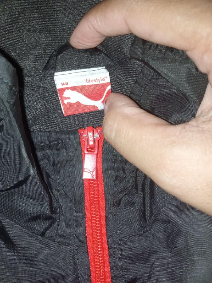 Jaket puma remaja, Fesyen Pria, Pakaian Baju Luaran di Carousell