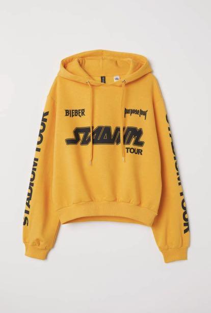 Yellow purpose top tour hoodie