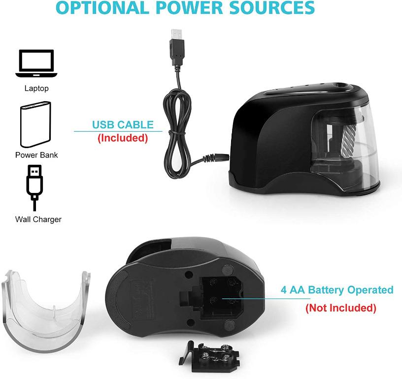 Linkstyle Electric Pencil Sharpeners, Portable Pencil Sharpener Kids Friendly, No.2/68mm