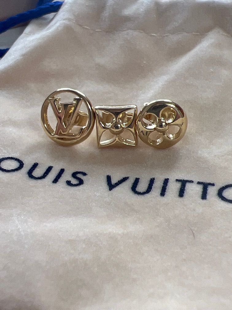 LOUIS VUITTON LV Crazy In Lock Earrings Gold Silver 602803