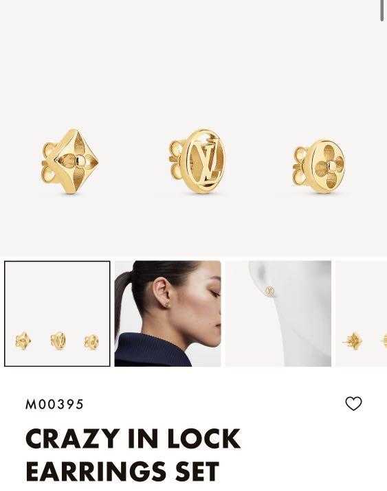 Louis Vuitton 2021 SS Crazy in lock earrings set (M00395)