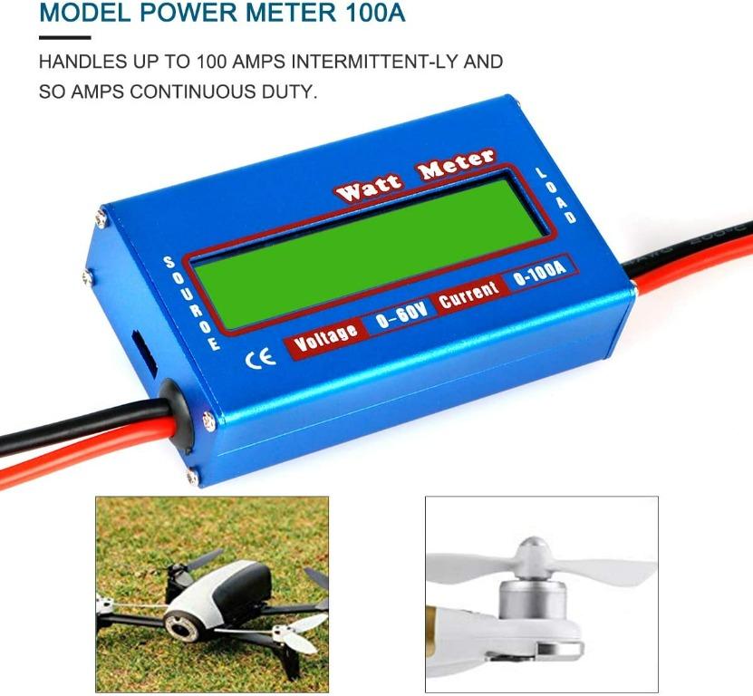 Makerfire RC Watt Meter, 100A 60V High Accuracy Digital LCD Watt Tester