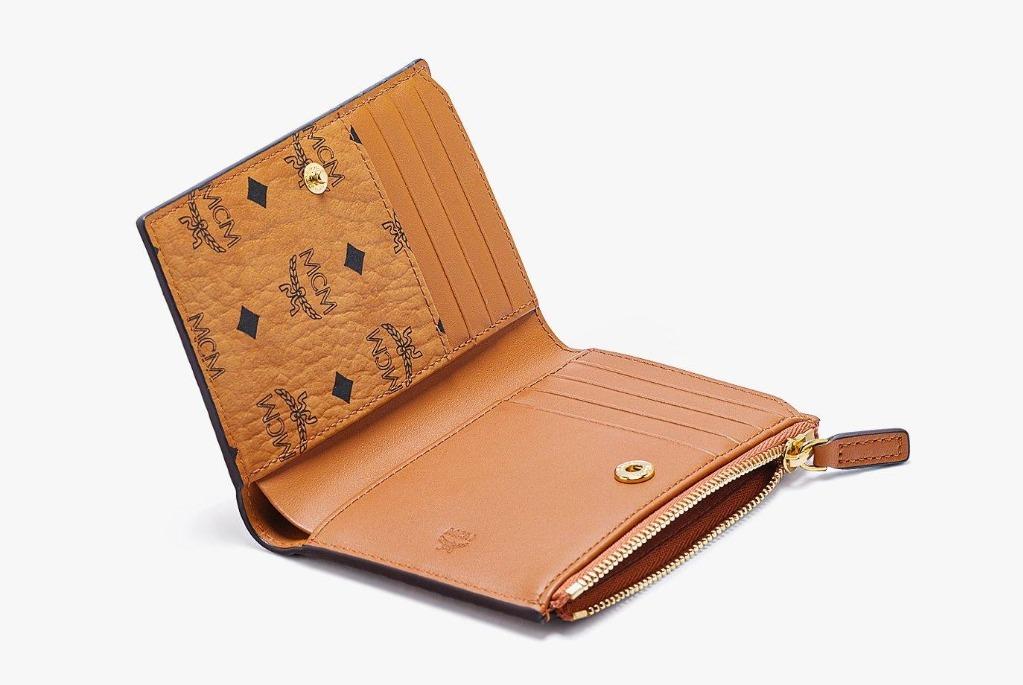 Small Bifold Wallet with Card Case in Visetos Original Cognac