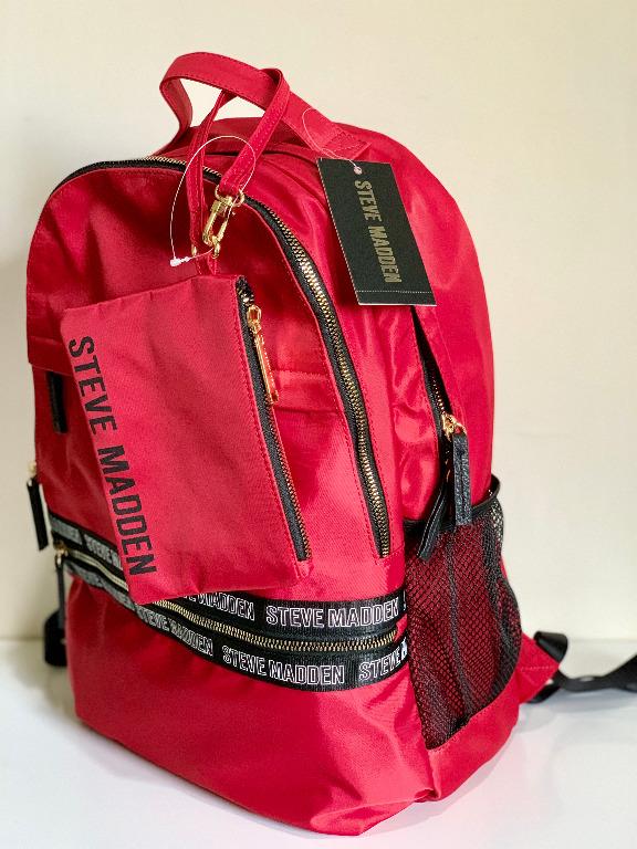 Steve madden red backpack purse sales