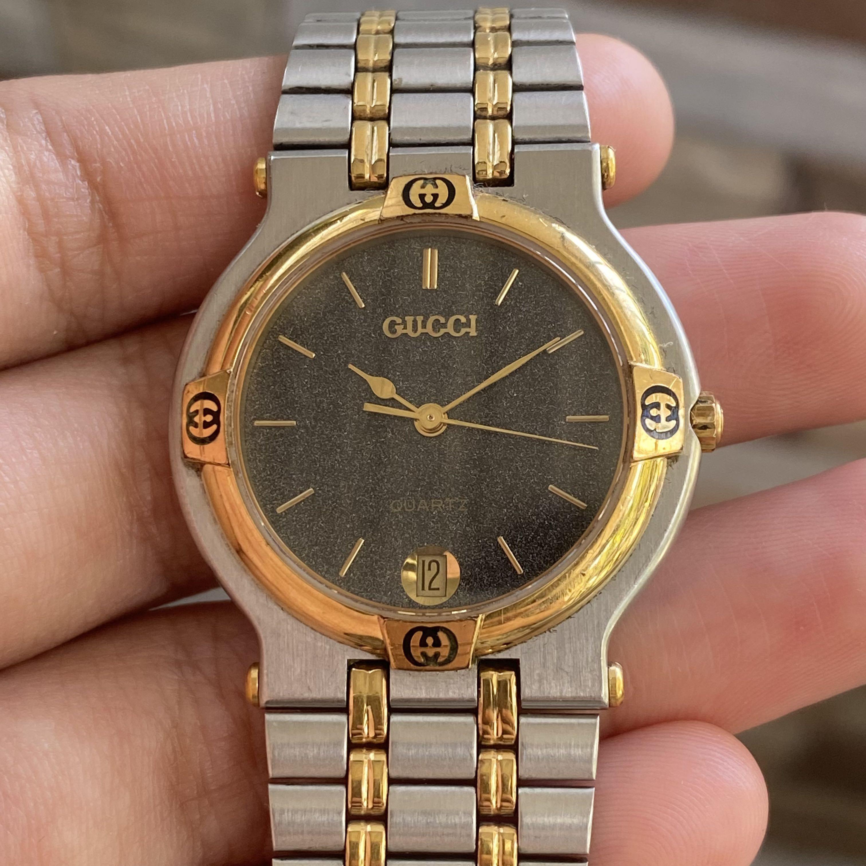 Original GUCCI Two-tone 9000M, Luxury, Watches Carousell