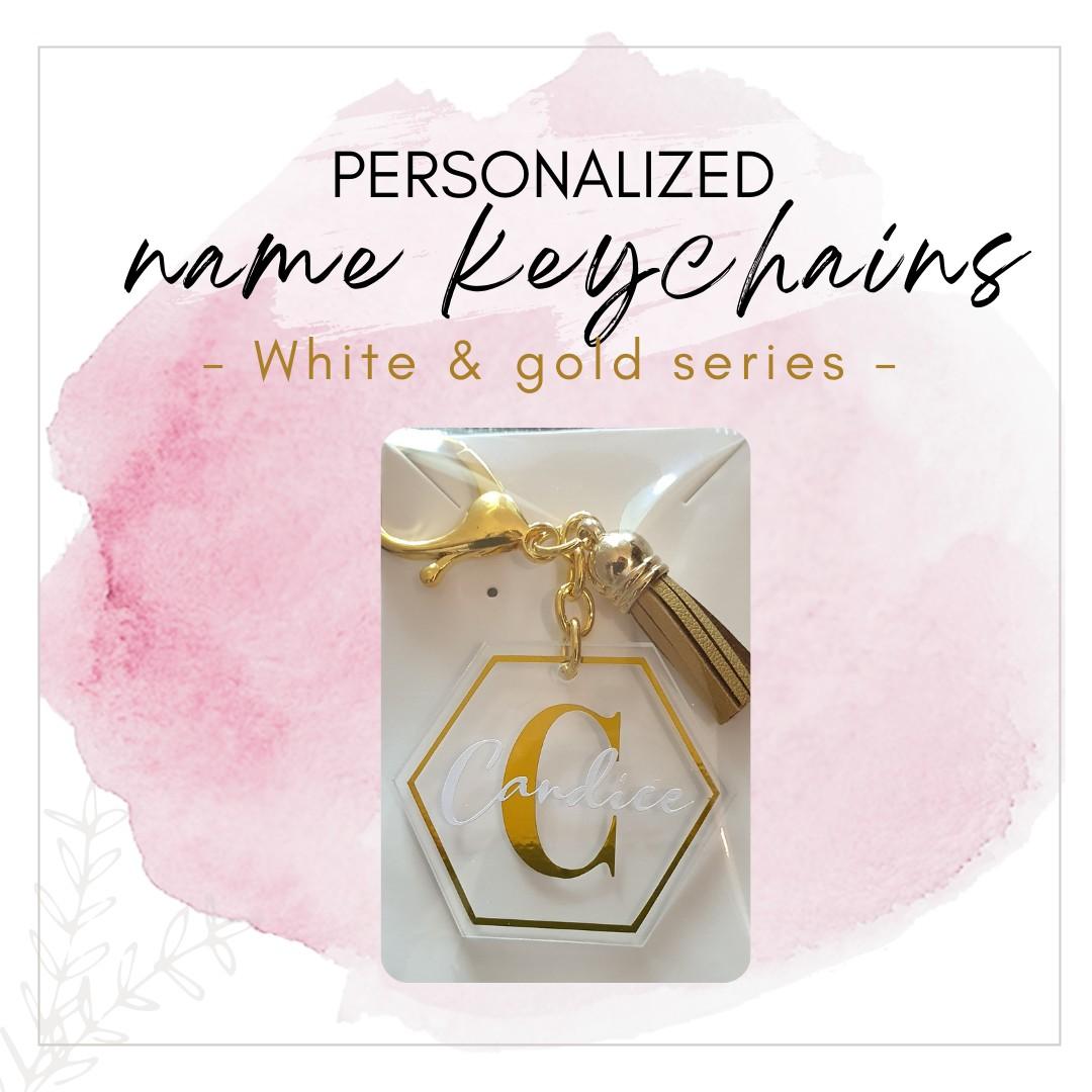 Personalized Name Keychain Gold Series Hobbies Toys