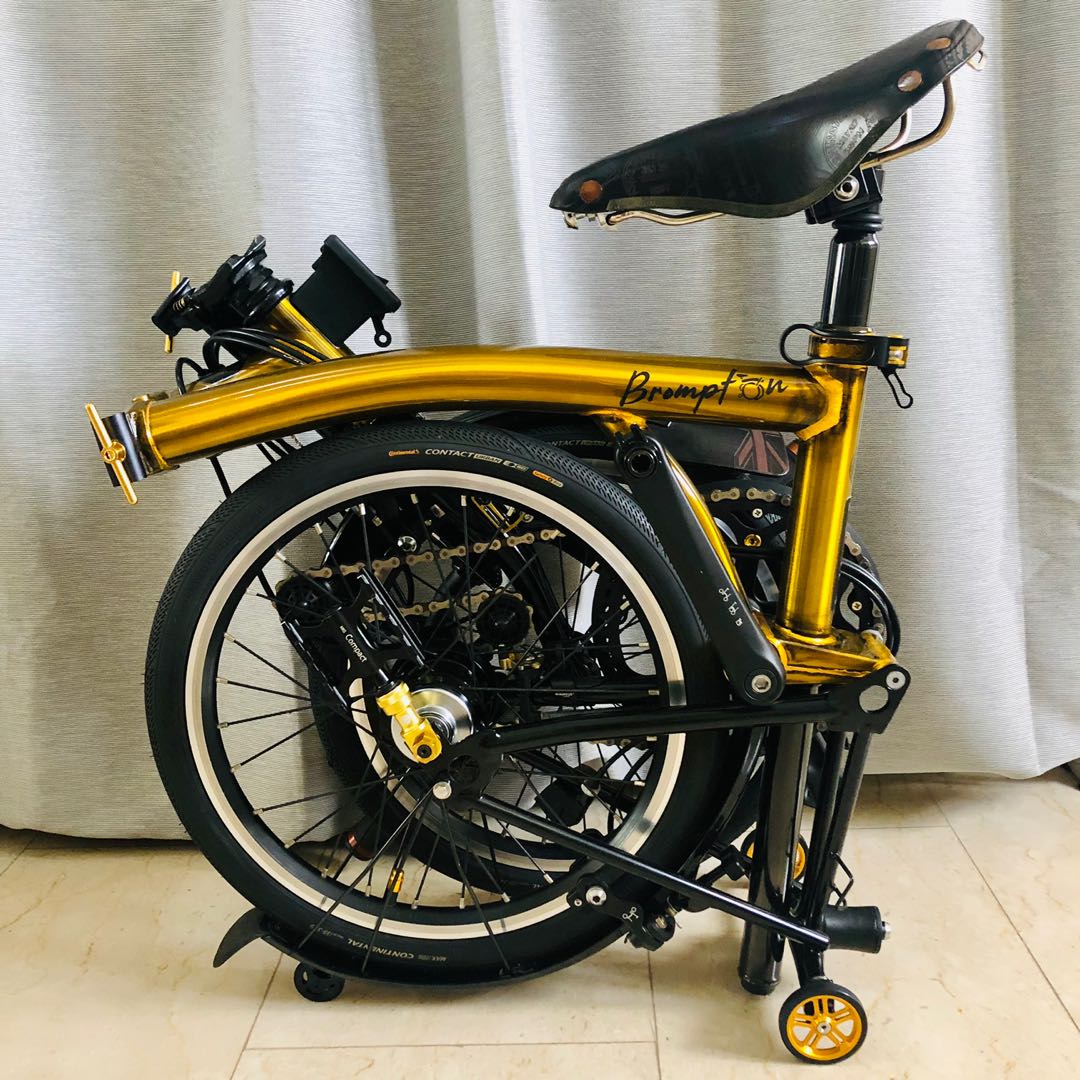 RARE Brompton Asia Gold Limited Edt Sports Equipment Bicycles Parts Bicycles on Carousell