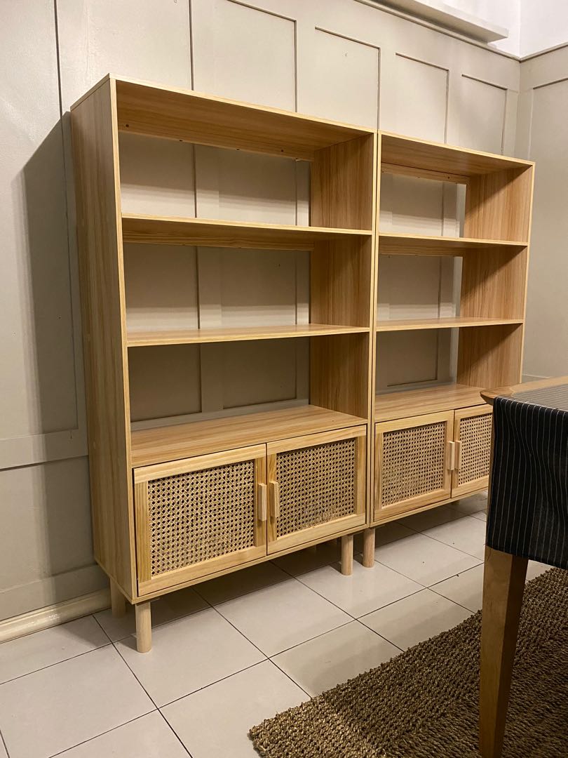 Rattan storage shelves, Furniture & Home Living, Furniture, Shelves
