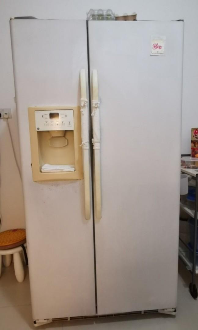 Side by side GE fridge, TV & Home Appliances, Kitchen Appliances