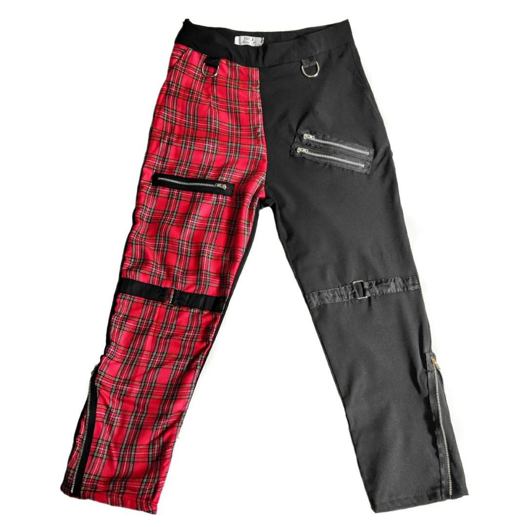 Mens Punk Skinny Pants for Man Cotton Pants Zipper Slim Fit Black Goth  Trousers | eBay