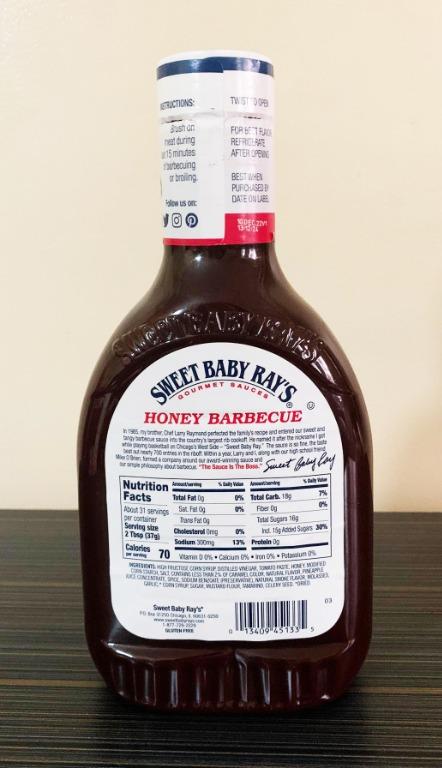 Sweet Baby Ray's Honey Barbecue Sauce 1.13kg (SEALED), Food ...