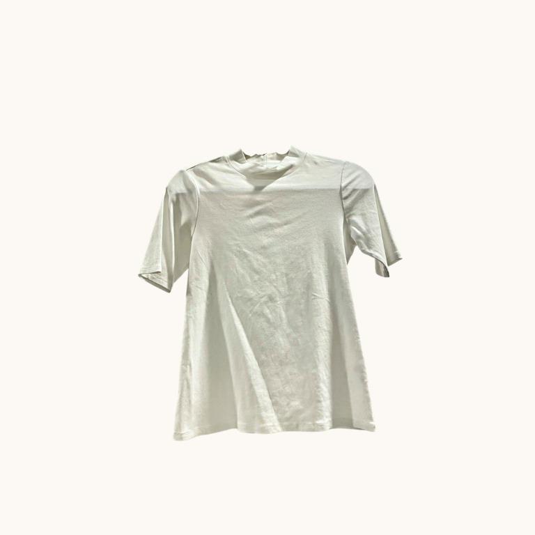 Stretch Cotton High Neck Half Sleeve T-Shirt