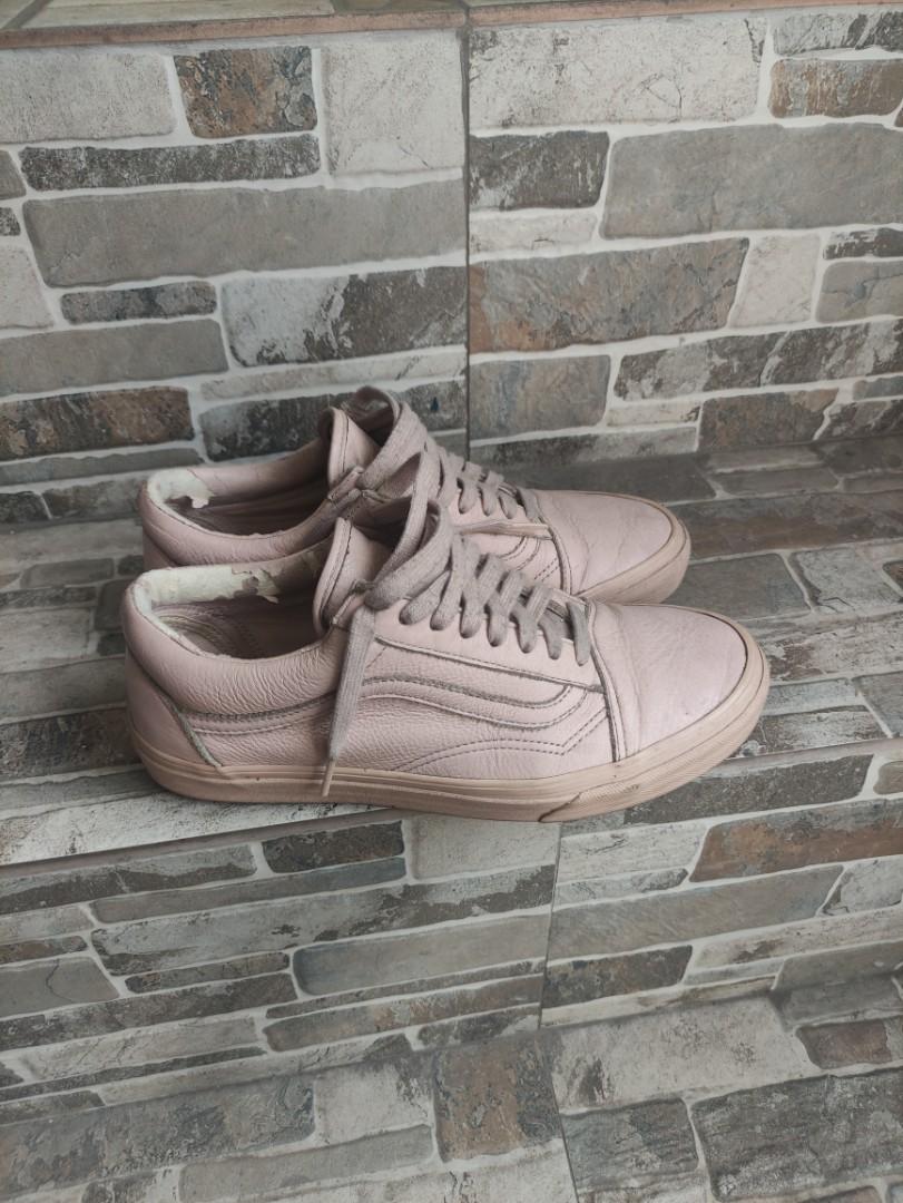 Vans Old Skool Leather Pink Sepia Rose Men s Fashion Footwear