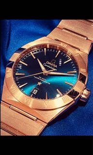 Want to sell or trade a preowned 39mm omega constellation full rosegold blue dial