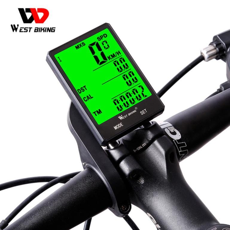 West Biking inch Large Screen Bicycle Wireless Computer