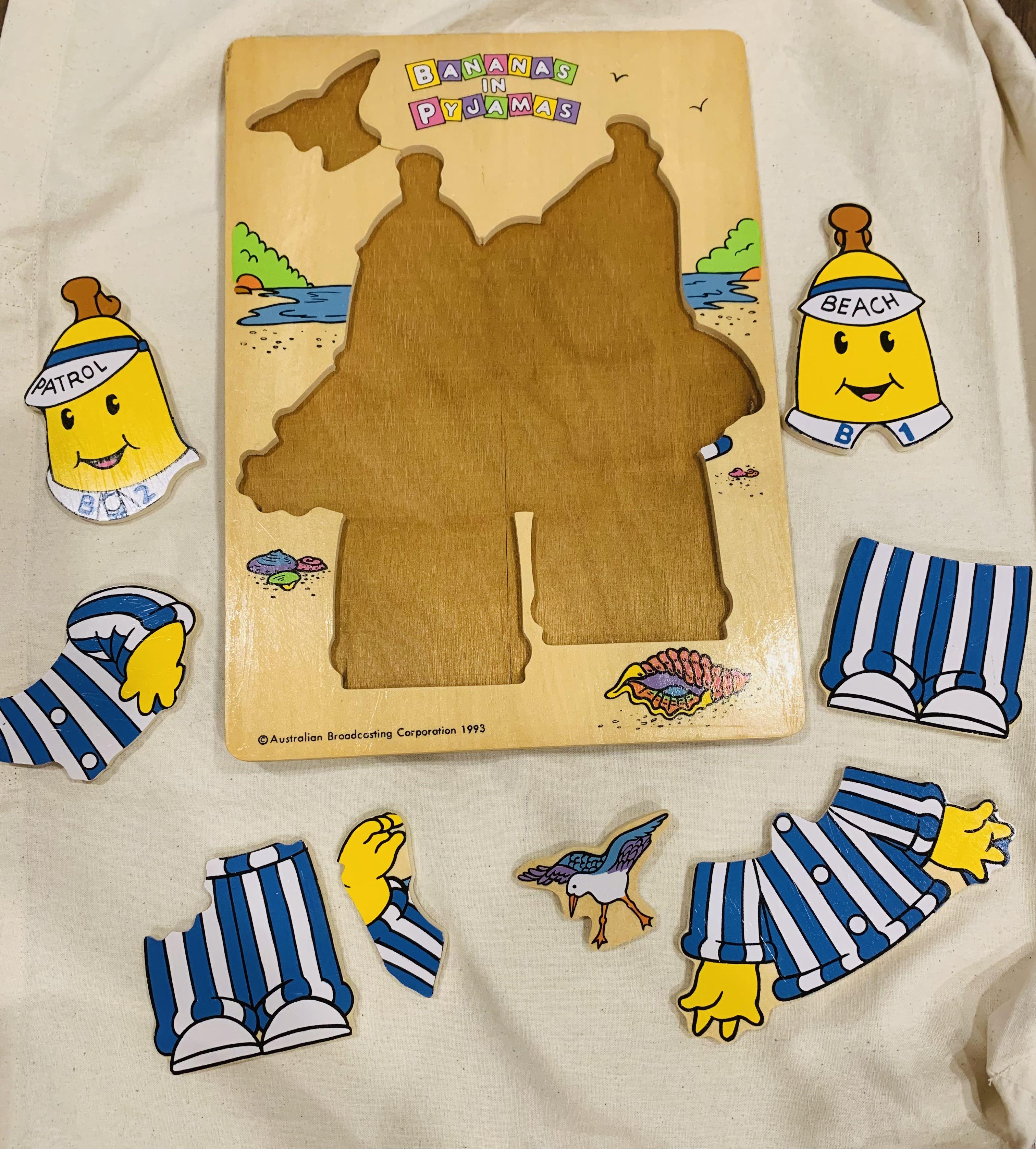 Wooden Puzzles Bananas in Pyjamas, Toys & Games, Other Toys on Carousell