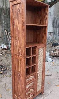 Wooden Solihiya design Kitchen cabinet / Organizer with Wine rack