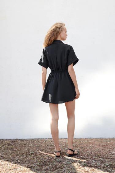 Zara black hotsell shirt dress