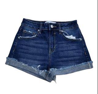 TOPSHOP Moto Mom Denim Shorts in Mid 