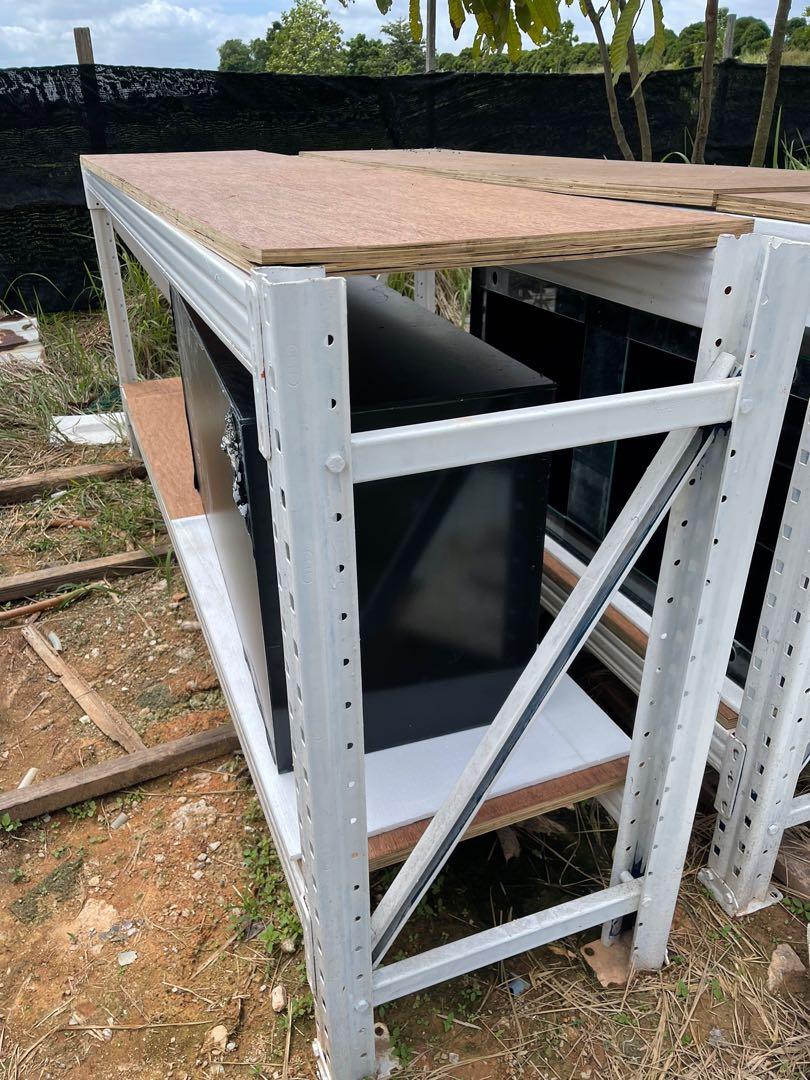 10ft by 2ft racking system, heavy-duty racks with wooden support base ...