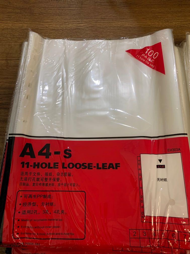 A4 clear THICK plastic punched pockets 300pcs, Hobbies \u0026 Toys, Stationery \u0026  Craft, Stationery \u0026 School Supplies on Carousell