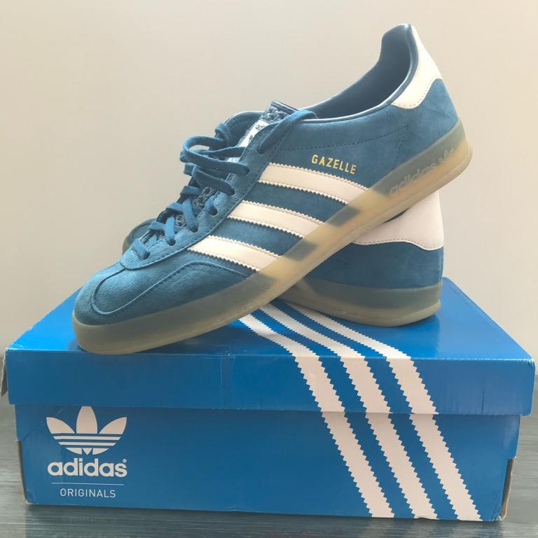 ADIDAS GAZELLE INDOOR BLUE SUEDE LEATHER, Men's Fashion, Footwear