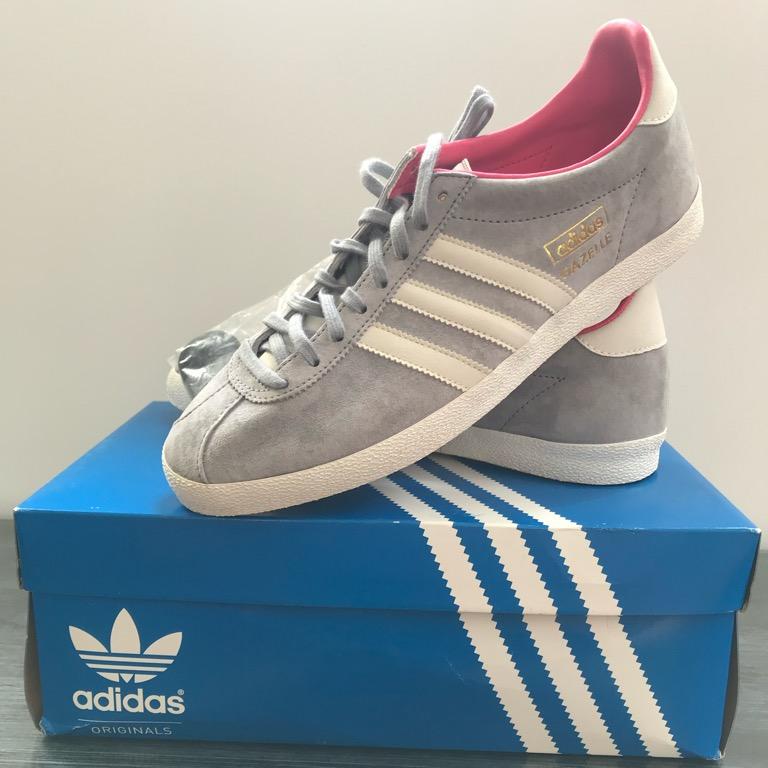 Mens grey adidas gazelle og clearance