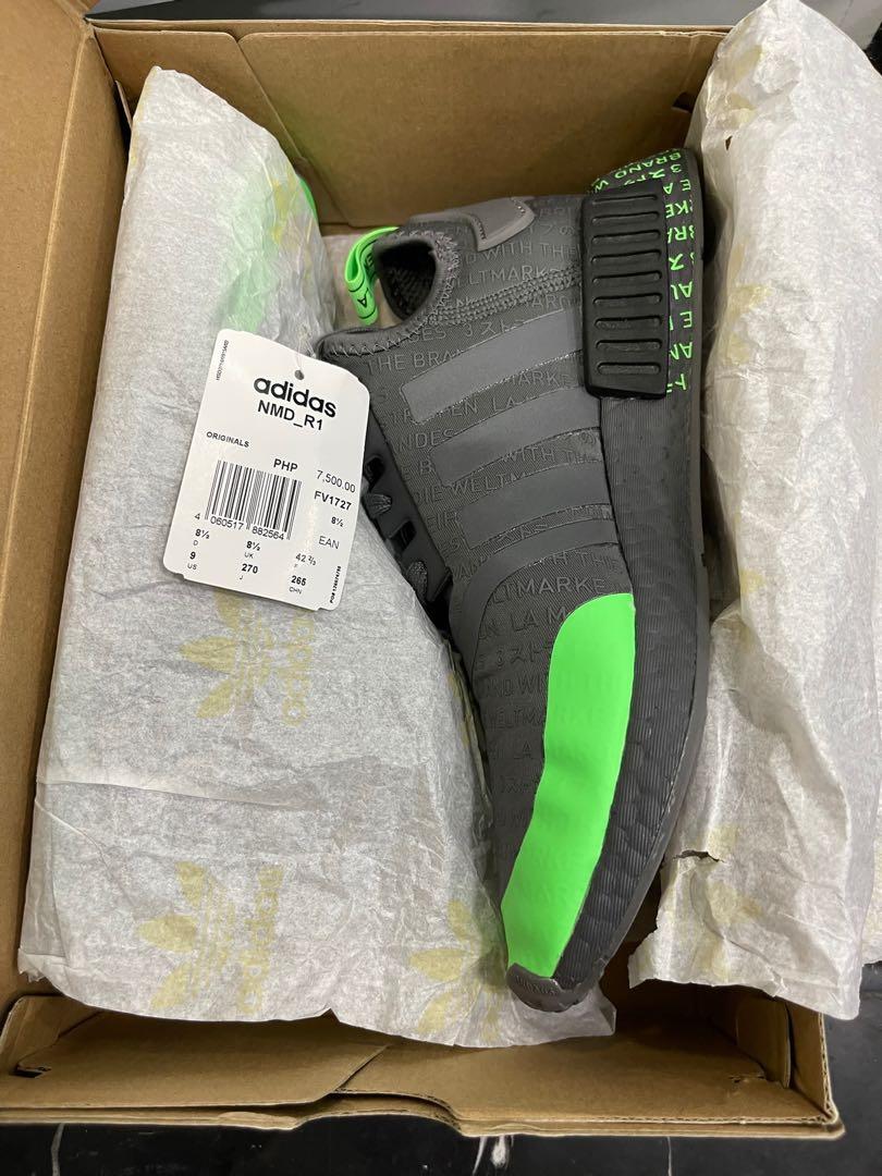 Adidas Nmd R1 - Grey/Neon, Men's Fashion, Footwear, Sneakers on Carousell
