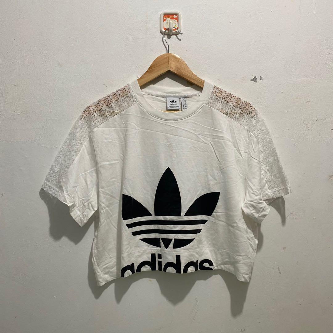 Adidas trefoil store crop hoodie