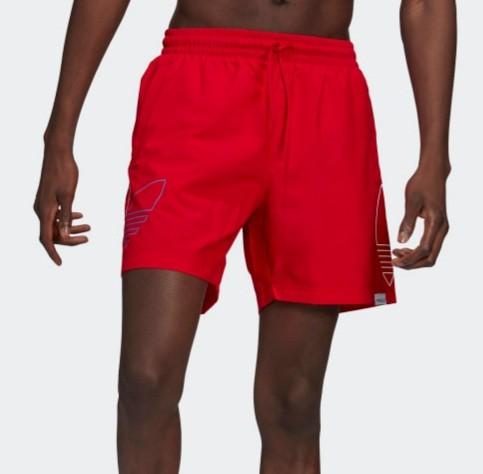 mens red adidas swim shorts