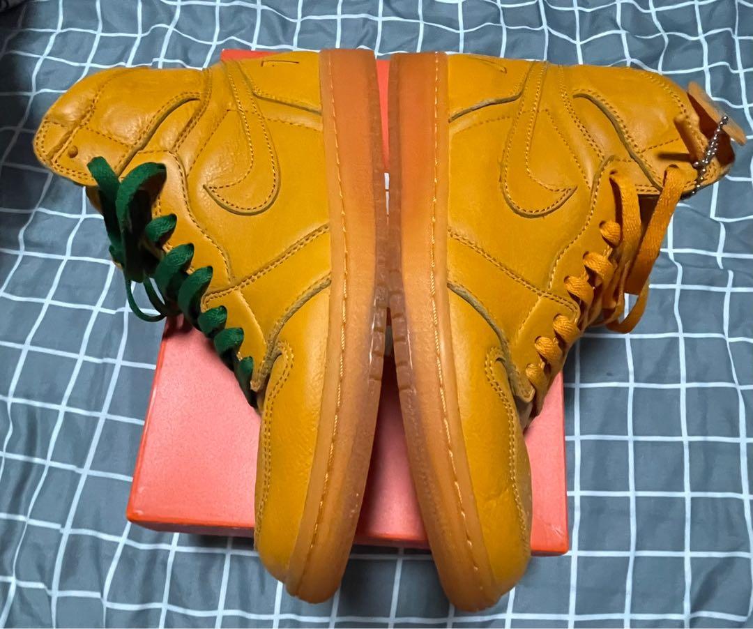 Jordan 1 orange peel green laces store