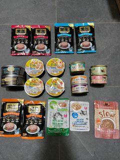 Assorted Cat Wet Food Pouch and Cans Aixia Ovenbacked Tradition Ciao Fancy Feast Loveabowl Gold D