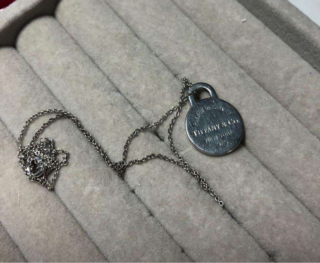Tiffany and co heart dog tag necklace top