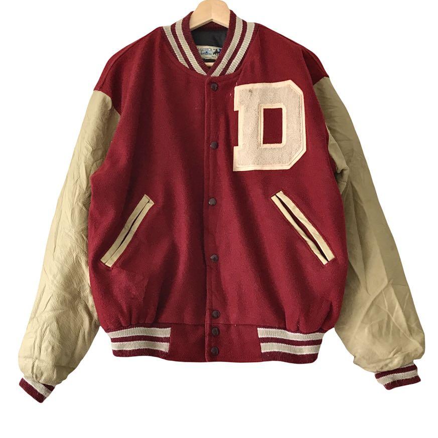 Authentic Vintage 1980s Maverick Jackets M Leather Varsity Jacket