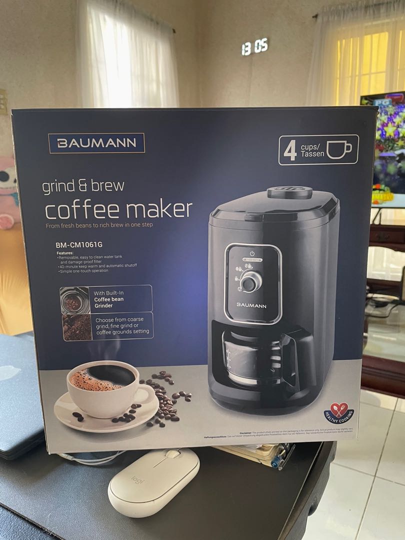 Baumann Grind & Brew Coffee Maker, Furniture & Home Living, Kitchenware