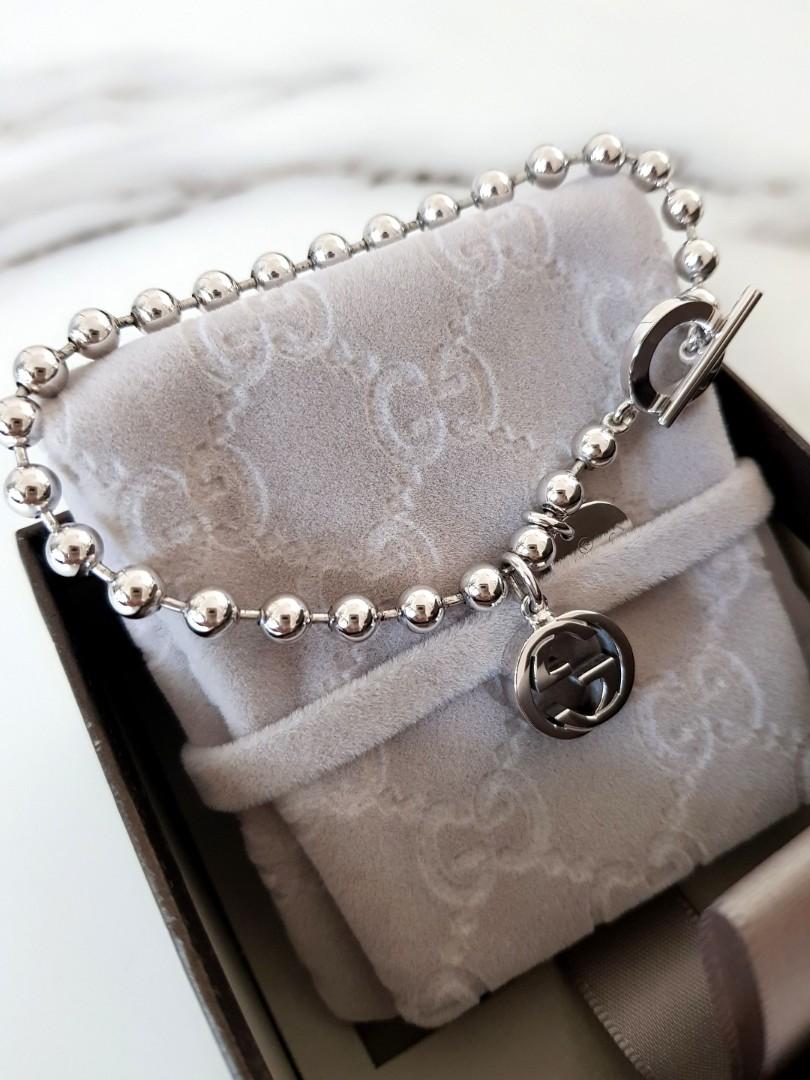 Gucci silver boule bracelet deals