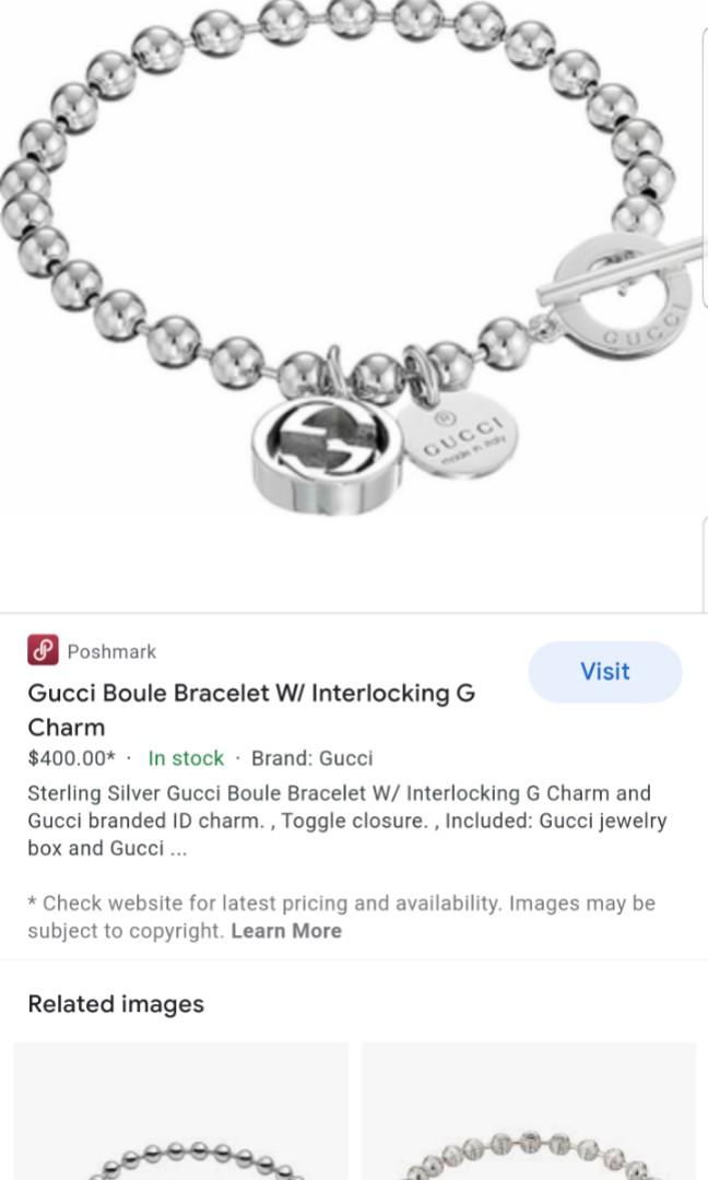 Gucci ladies silver boule beaded bracelet best sale