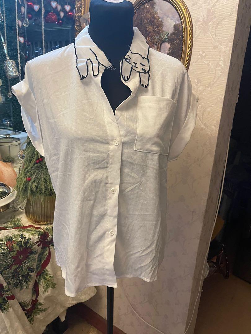 cat collar blouse