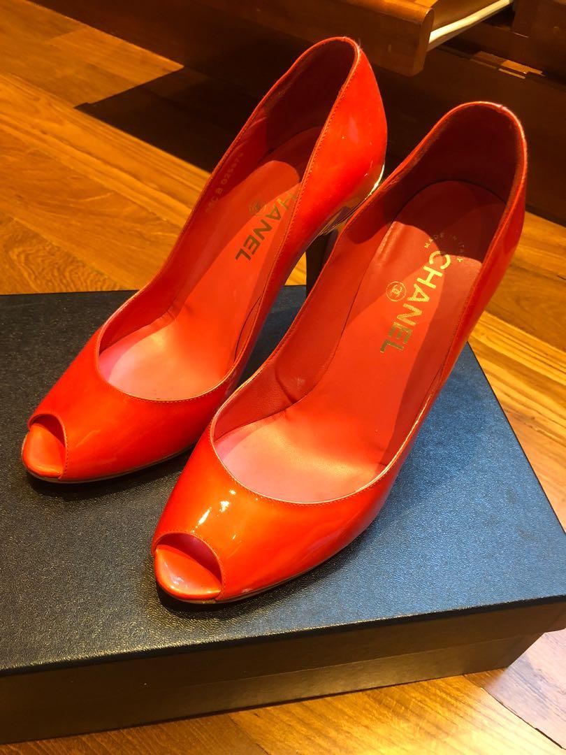 Chanel peep 2024 toe pumps