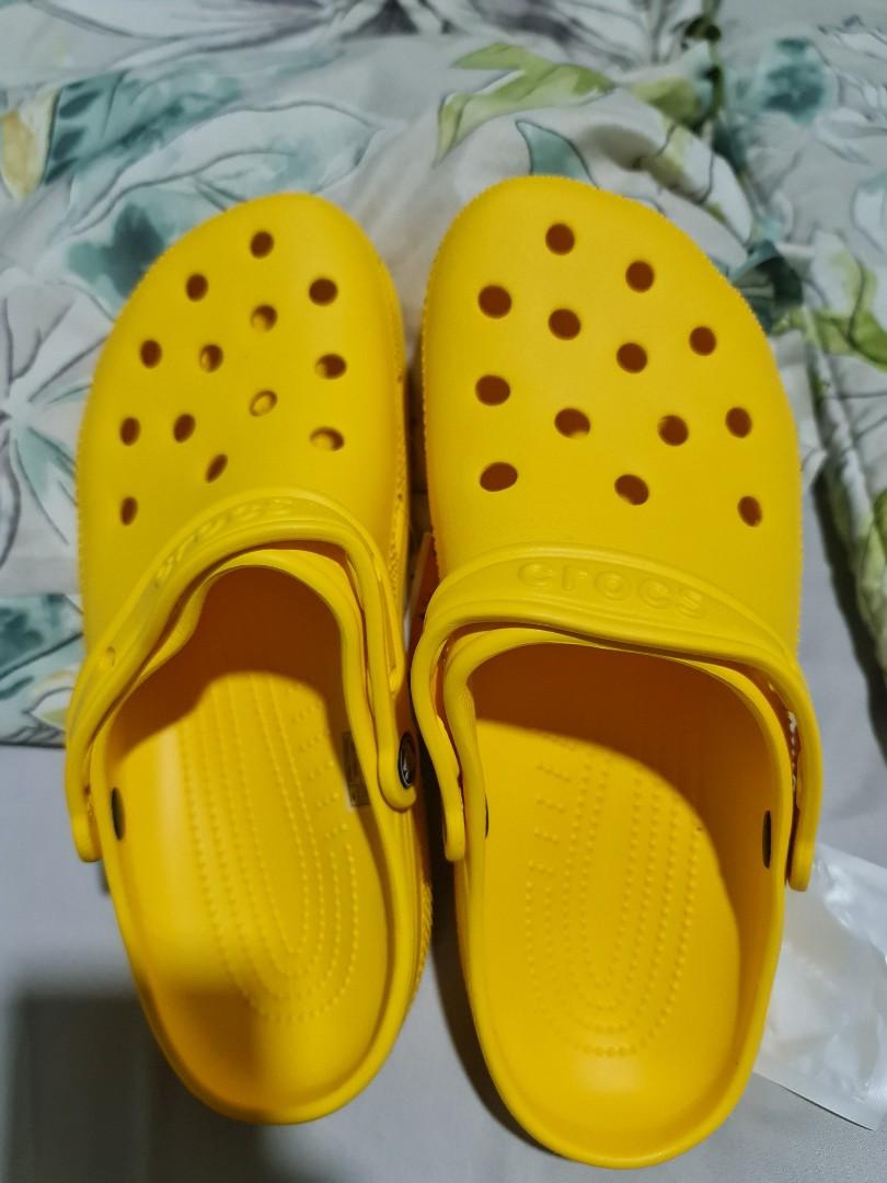 yellow croc sandals
