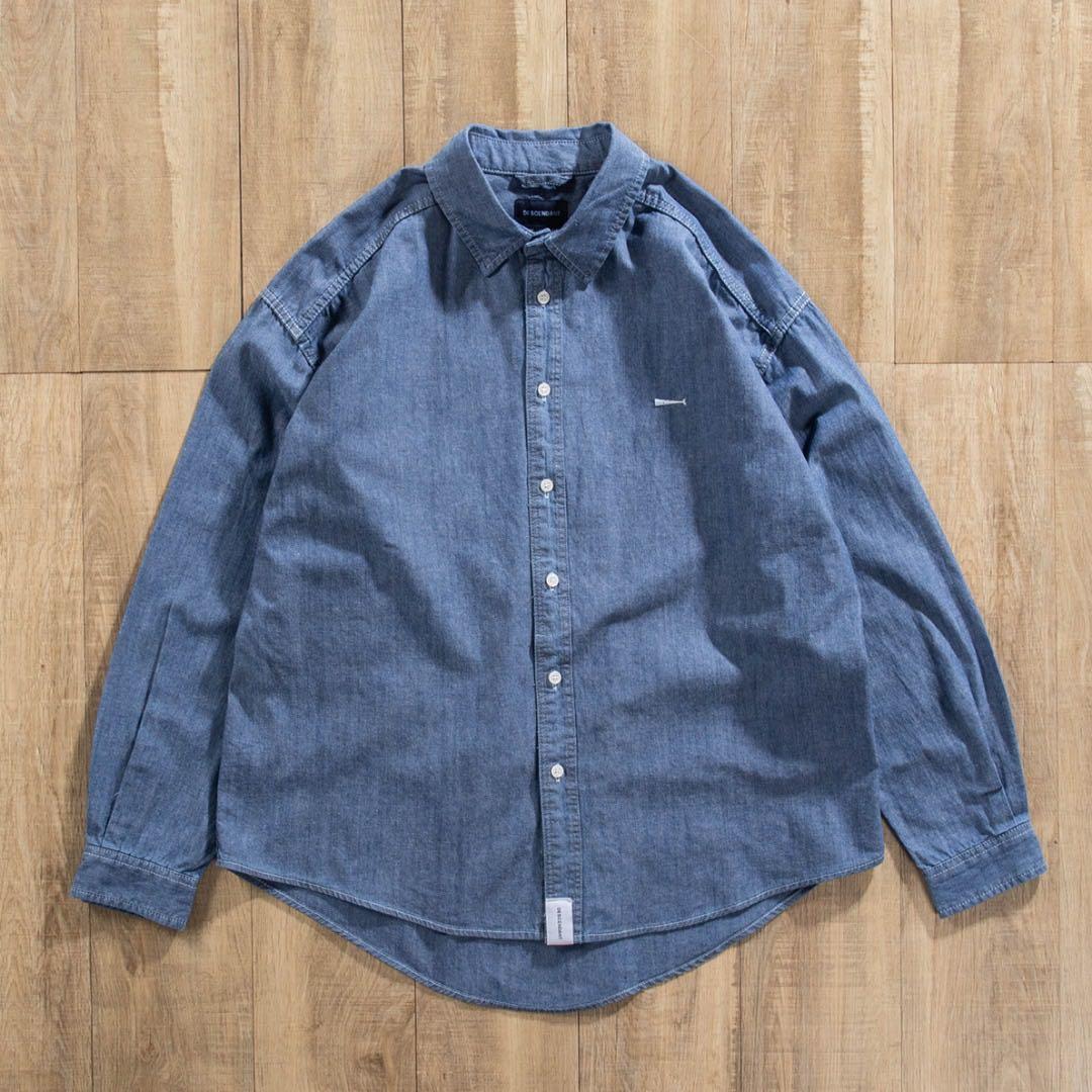 全新日本DESCENDANT VANNING CHAMBRAY LS SHIRT 牛仔恤, 男裝, 上身及